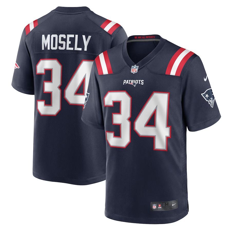 Men New England Patriots #34 Quandre Mosely Nike Navy Home Game Player NFL Jersey